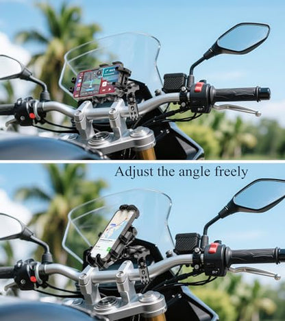 BRCOVAN Anti-Shake Motorcycle Phone Mount Holder with Vibration Dampener