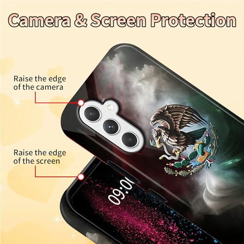 Mexican Eagle Phone Case for Samsung Galaxy S25, Dual Layer Shockproof Rugged Cover with Soft TPU + Hard PC, Anti-Scratch Slim Fit Wireless Charging Compatible - color: Mexican Eagle, size: 6.2" Galaxy S25