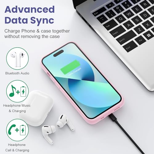 Battery Charging Case for iPhone 12Pro Max/13Pro Max/14Pro Max/14Plus (6.7 Inch), Powerful 8600mAh Portable Rechargeable Charger Case for iPhone 14ProMax/14Plus/13Promax/12Promax Battery Case-Pink - color: Pink