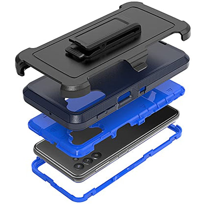 TENCO Compatible with Samsung Galaxy A32 5G Case,with Screen Protectors,Heavy Duty Rugged Shockproof Full Body Protection Kickstand Case Belt Clip Holster for 5G(Blue) SM-A326B, SM-A326B/DS - color: Blue