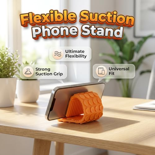 Silicone Phone Stand with Aluminum, Foldable Bendable Adjustable Holder for Desk, Portable Multi-Angle Stand (Blue) - color: Blue