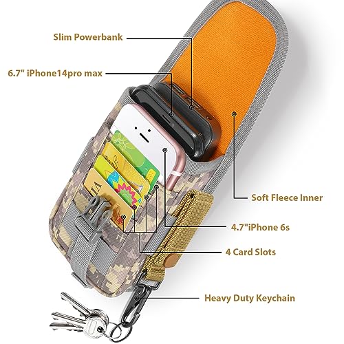 SOWHUP Tactical Molle Pouch Cell Phone Pouch Holster Small Utility EDC Pouch Gadget Organizer Bag - color: ACU2