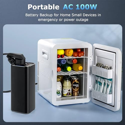 Portable Power Bank with 100W AC Outlet, 99.9Wh/27000mAh High Capacity, and 65W PD Bidirectional Fast Charging – Backup Power for Laptops, Business Travel, and Outdoor Emergency Activities