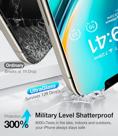 UltraGlass TOP 9H+ Armor for iPhone 14 Privacy Screen Protector, 2 Pack - size: iPhone 14