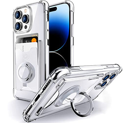 Shields Up for iPhone 14 Pro Case with Card Holder Stand, 6.1", Clear - color: Clear, size: iPhone 14 Pro