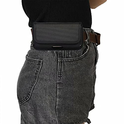 Holster for Samsung Galaxy S26+ S25+ S24 S23 FE Plus A15 A37 A36 A57 | Phone Belt Case for iPhone 17 16 15 Pro Max / Plus, Moto G Stylus 5G, Pixel 10 Pro XL, Horizontal Belt Holder with Clip Loop - size: Large