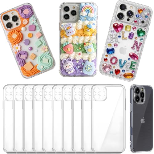 stino DIY Phone Junk Case for iPhone, 10 Pack Clear Cases, Crystal Transparent Junk Case Supplies (for iPhone 14 Pro Max) - size: for Iphone 14 Pro Max