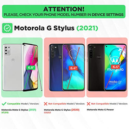 Designed for Motorola Moto G Stylus (2021) Case with Belt Clip Holster | Rugged Holster & Protective Phone Case Combo with Anti-Slip Texture - Black - style: Moto G Stylus 2021