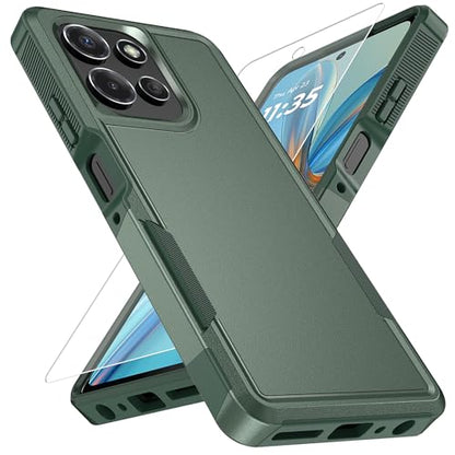 Vinve for Moto G Power 2025 Case with HD Screen Protector, Military-Grade Shockproof & Dual-Layer Protection, Anti-Slip Grip Design Phone Case, Blackish Green - color: Blackish Green