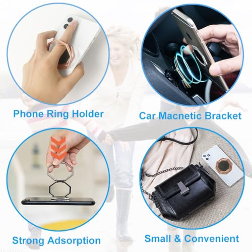 3PCS Cell Phone Ring Holder Finger Kickstand, Foldable 360° Rotation Cellphone Stand for Desk, Office Desktop, Metal Multi-Angle for Phone Back Grip Compatible with iPhone - color: 3PCS