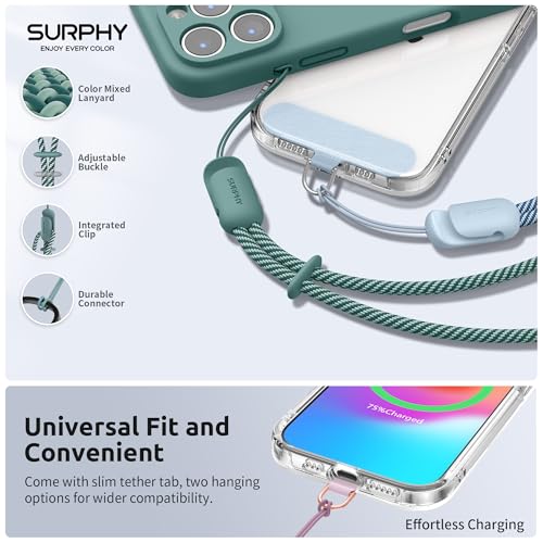 SURPHY 3 Pack Phone Wrist Strap, Phone Lanyard with Cellphone Tether Tab - color: Cloud Blue & Pink & Green