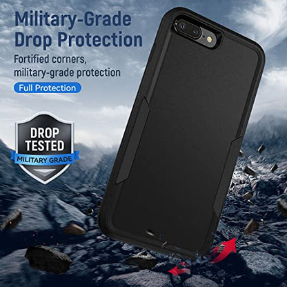 for iPhone 7/8 Plus Case, with HD Screen Protector,[Military Grade Drop Tested] Heavy-Duty Tough Rugged Shockproof Protective Phone Case for iPhone 7/8 Plus 5.5”, Black - color: Black