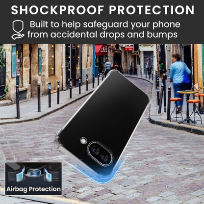 kwmobile Clear Case Compatible with Google Pixel 10a Cover - Soft Transparent Smartphone Case - with 2X Tempered Glass Screen Protectors - Transparent - size: Pixel 10a