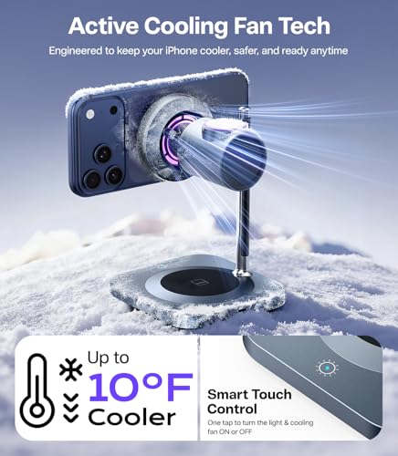 Meifigno Qi2.2 Certified 25W 3-in-1 Fast Wireless Charging Station with Fan