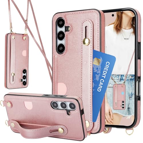 CCSmall for Samsung Galaxy S23 Crossbody Case w Card Holder KB Rose - color: Rose, size: Galaxy S23