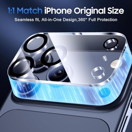 5 in 1 Clear Case for iPhone 17 Pro Max 6.9-Inch, with 2 Screen Protector and 2 Camera Lens Protector, 9H Edge Protection Tempered Glass Film, Shockproof Drop Transparent Protection Cover - size: iPhone 17 Pro Max