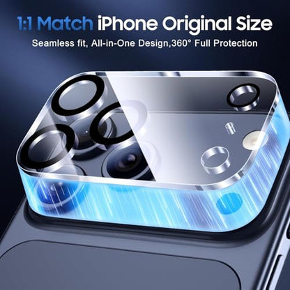 5 in 1 Clear Case for iPhone 17 Pro Max 6.9-Inch, with 2 Screen Protector and 2 Camera Lens Protector, 9H Edge Protection Tempered Glass Film, Shockproof Drop Transparent Protection Cover - size: iPhone 17 Pro Max
