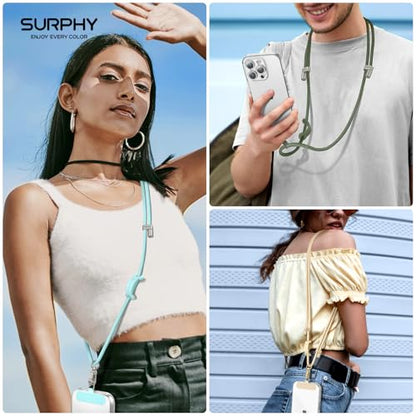 SURPHY Phone Lanyard Crossbody, Phone Strap Crossbody with 2 Tether Tabs - color: Limpet Shell