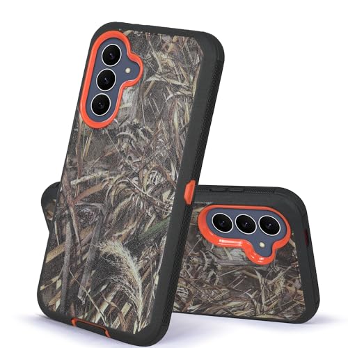 Compatible for Samsung S25 FE, Built in Screen Protector, Belt Clip Holster Heavy Duty Defender Case Dustproof Shockproof Protection (Camo) - color: Camo