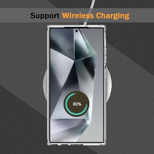 TENOC Phone Case for Samsung Galaxy S24 Ultra, Clear Case Anti-Yellowing Protective Bumper Hard Back Cover - color: Clear Anti-Yellowing, size: S24 Ultra