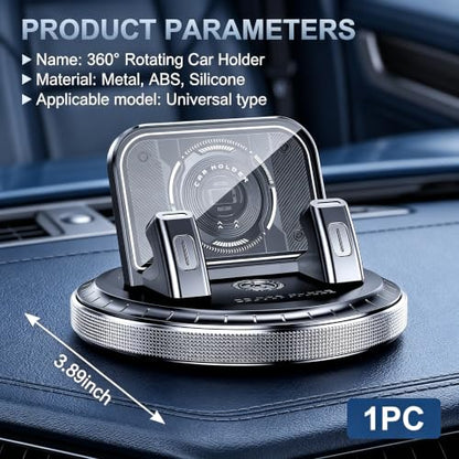 Car Phone Holder 360 Degree Rotation, Non-slip Car Navigation Mount, Car Phone Mount with Double Layer Pad, Universal for Most Cars, SUVs, Trucks (Silver) - color: Silver