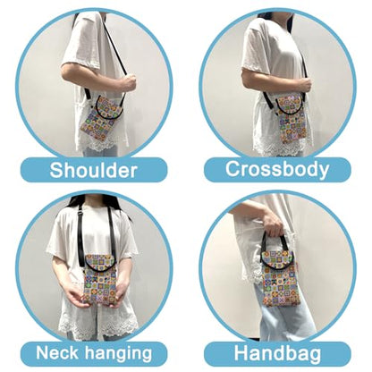 Neoprene Cell Phone Sleeve Pouch Case Bag with Crossbody Strap Neck Lanyard for Women 7.5 X 4.3 in Bohemian Style - color: Bohemian Style 1