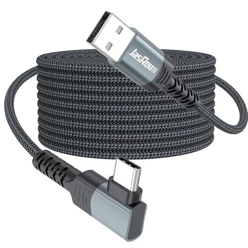USB to USB C Cable 10ft Right Angle, 3A Fast Charging 90 Degree USB C Cord