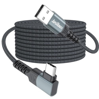 USB to USB C Cable 10ft Right Angle, 3A Fast Charging 90 Degree USB C Cord