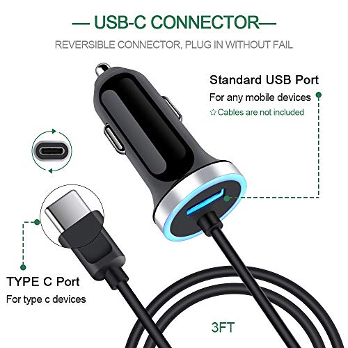 USB C Car Charger, 3.4A Fast Charging Car Charger for Samsung Galaxy S26