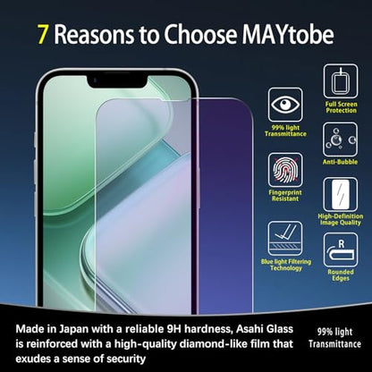 MAYtobe 2-Pack Screen Protector for iPhone 17e, 16e Eye Care Tempered Glass - size: iPhone 17e,16e