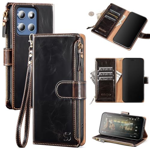 Shieldtop Compatible with Motorola Moto G Stylus 5G 2026/2025 Wallet Case with Card Holder,Women Men RFID Blocking PU Leather Flip Cover Wrist Strap Credit Card Slots Phone Case,Coffee - color: Coffee, size: Moto G Stylus 5G 2026 / 2025 - 6.7"