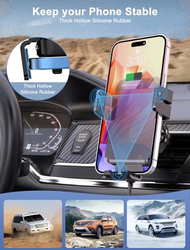 Wireless Car Charger Auto-Clamping CD Slot Air Vent Car Mount Car Charger - color: Dark Gray