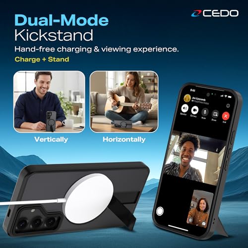 CEDO Magnetic Kickstand Case for Samsung S24, MagSafe Compatible Black - size: Samsung S24