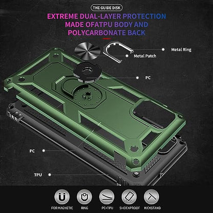 Samsung A71 5G Case, A71 5G Phone Case with Screen Protector, Military Grade Protective Cases with Ring for Samsung Galaxy A71 5G (Military Green) - color: Military Green galaxy a71 5g phone case