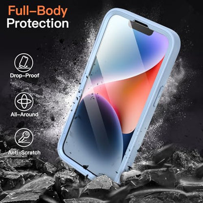 JETech Case for iPhone 14, 360° Protection, Light Blue - color: Light Blue