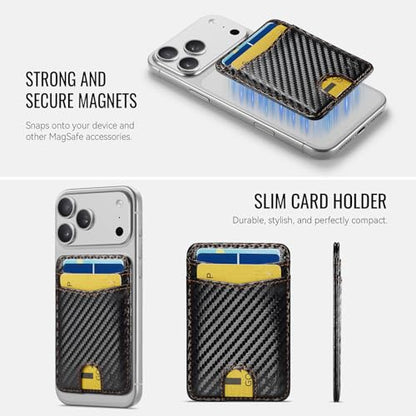for Magsafe Wallet Magnetic Card Holder RFID Blocking, Carbon Black - color: Carbon Black