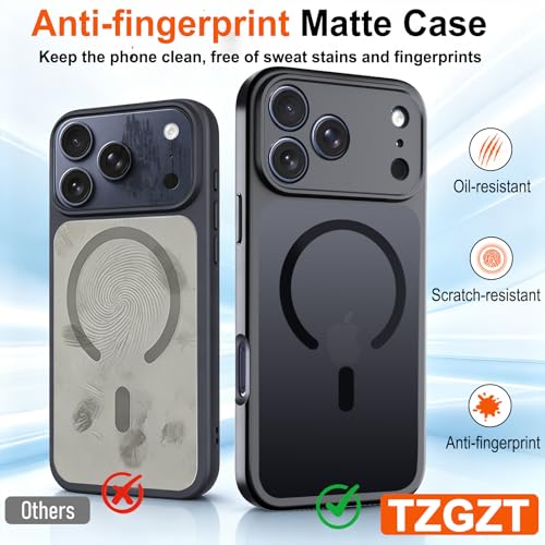 TZGZT Magnetic Case for iPhone 17 Pro Max, Compatible with MagSafe, Black - color: Black, size: iPhone 17 Pro Max