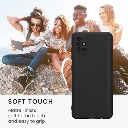 kwmobile Case Compatible with Samsung Galaxy A51 Case - Protective Slim TPU Phone Cover - Soft Matte Finish - Black - color: black, size: Galaxy A51