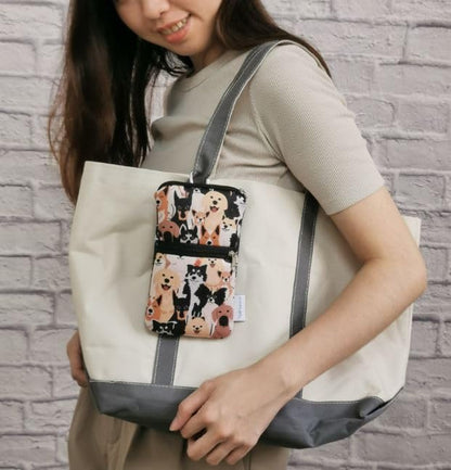 Tainada 2-Zip Neck Phone Pocket Bag w/Belt Loop (Doodle Dogs Style 1) | For Men/Women; Water-resistant neoprene pouch, shockproof, lightweight, w/carabiner; Compatible with most of smartphones - color: Mosaic Pattern 1
