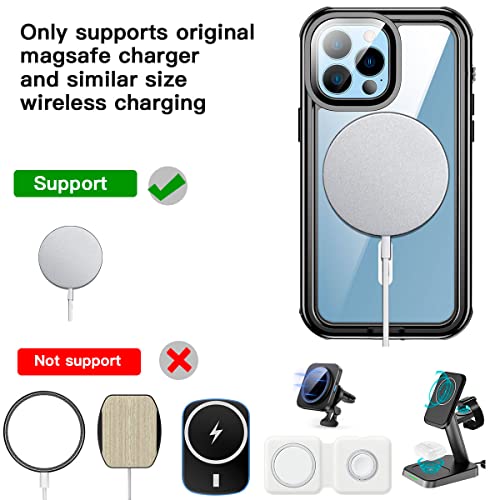AICase Waterproof Case for iPhone 13 Pro max(6.7") with MagSafe Support Snowproof,Dustproof and Shockproof, IP68 Certified Full Body Protection Fully Sealed Underwater Cover for iPhone 13 Pro max - color: Waterproof magsafe