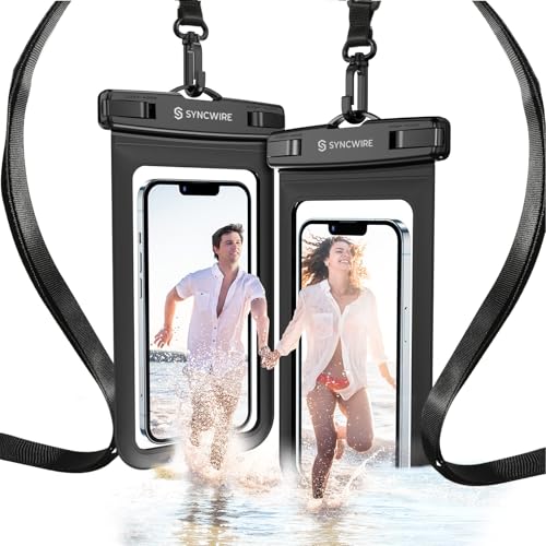 SYNCWIRE Waterproof Phone Pouch [2-Pack] - Universal IPX8 Waterproof Phone Case Dry Bag with Lanyard Compatible with iPhone 15 14 13 12 11 Pro XS MAX XR X Samsung S23 S22 S20 More Up to 7 Inches | Waterproof Phone Case, Cell Phone Dry Bag for iPhone Samsu