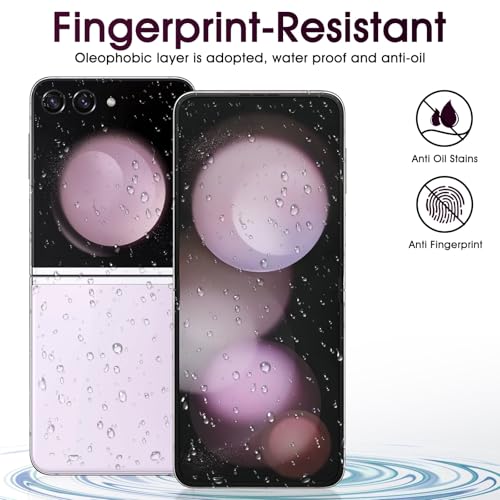 2 Sets Screen Protector for Samsung Galaxy Z Flip7-6.9", Front Flim + Back Flim Full Coverage HD Clear Scratch Resistant, Premium Folding - size: Samsung Galaxy Z Flip 7