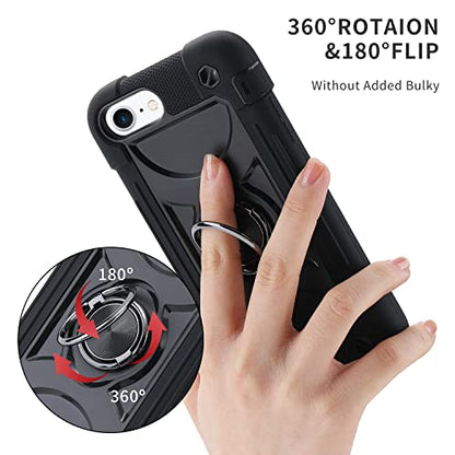 MARKILL Compatible with iPhone 8 Plus/6 Plus Case,iPhone 7 Plus case/iPhone 6S Plus Case 5.5 Inch with Ring Stand, Heavy-Duty Military Grade Shockproof Phone Cover. Black - color: Black, size: iPhone 8 Plus/iPhone 7 Plus/6S Plus/6 Plus 5.5"