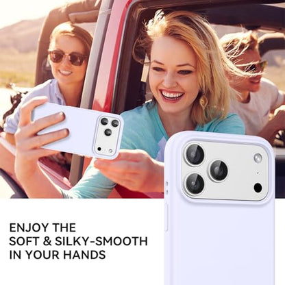 GUAGUA Compatible with iPhone 17 Pro Max Case 6.9 Inch Liquid Silicone Soft Gel Rubber Slim Thin Microfiber Lining Cushion Texture Cover Shockproof Protective Phone Case for iPhone 17 Pro Max, Purple - color: Lavender Purple, size: iPhone 17 Pro Max