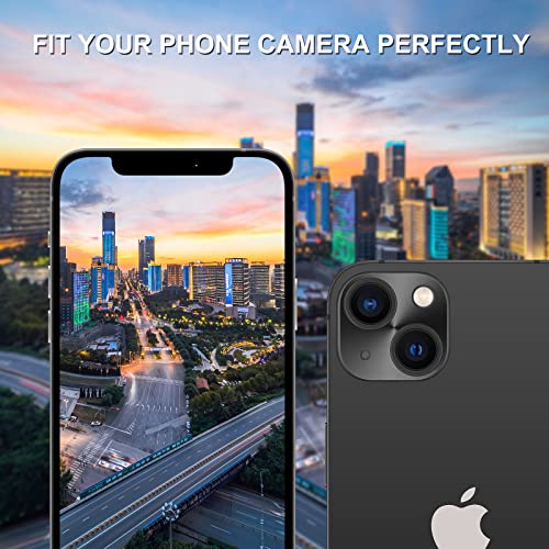 For iPhone Camera Lens Protector - [2 Pack] Premium Aluminum Alloy Back Rear Camera Lens Screen Cover Case Shield (Black- iPhone 13/13 Mini) - color: Black- iPhone 13/13 Mini