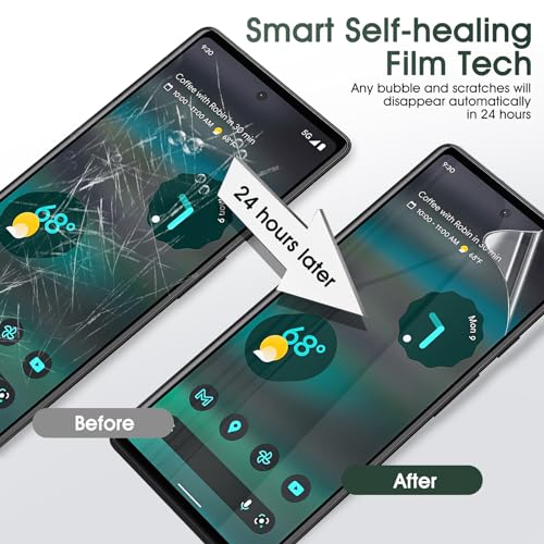 3 Pack Screen Protector for Google Pixel 6A, Self-Healing Flexible TPU Protective Film for Google Pixel 6A, High Sensitivity Hydrogel Film, HD Ultra-Thin Full Coverage, Easy Installation - size: Google Pixel 6A