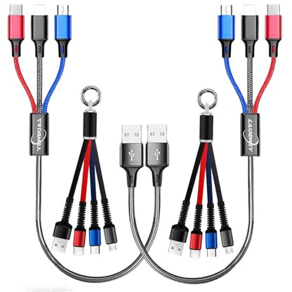 3 in 1 Nylon Braided Charging Cord Set,4Pack Multifunction USB Charger Cable Kit,Multiple Fast Charger Cords Suit for Car,Home,Office,Travel