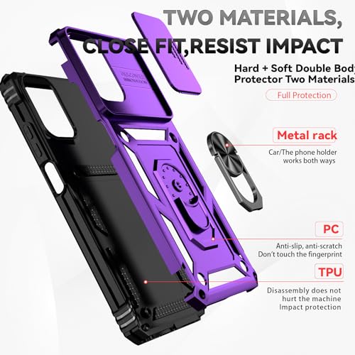 SunStory for Motorola Moto G Play 4G 2024 Case with Kickstand,Purple - color: Purple