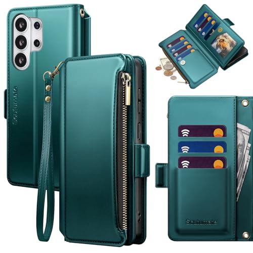 for Samsung Galaxy S26 Ultra Wallet Case with Card Holder RFID Blocking PU Leather Zipper Phone Case Flip Folio Protective Cover Wrist Strap Credit Card Slots Kickstand Men Women,Indigo Blue - color: Indigo Blue, size: Samsung Galaxy S26 Ultra - 6.9"