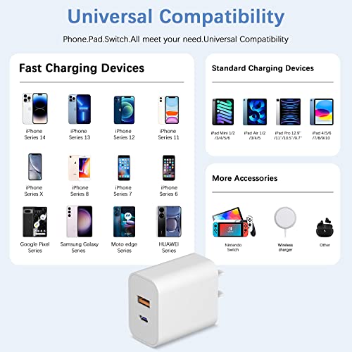 [3 Pack] USB C Charger Block Fast Charging Adpater iPhone 17 Charger Block - color: White, size: 3Pack